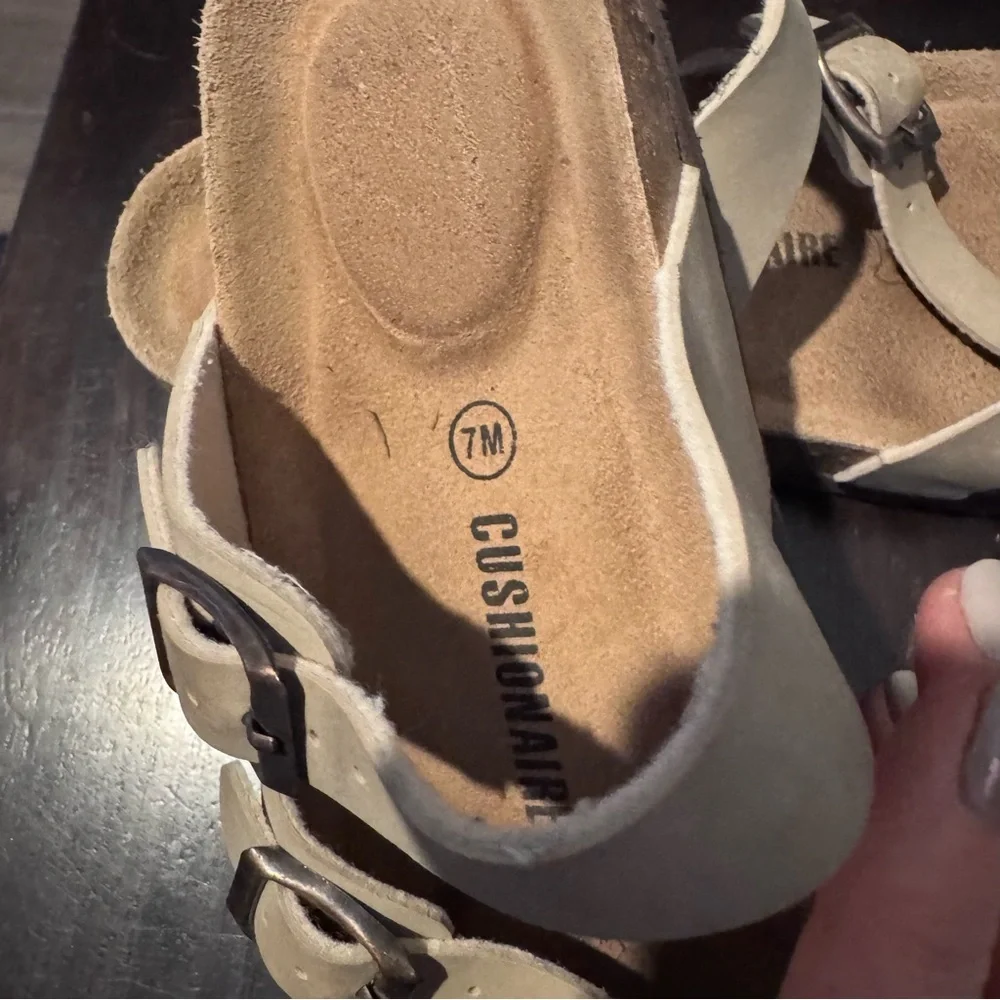 Women’s Luna Neutral Taupe Double-Buckle Sandals with Contoured Footbed